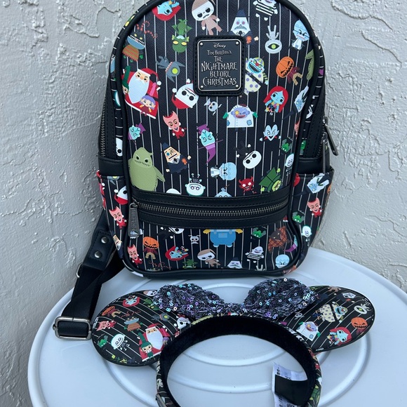 Loungefly The Night Before Christmas Mini Backbag & Minnie Ears